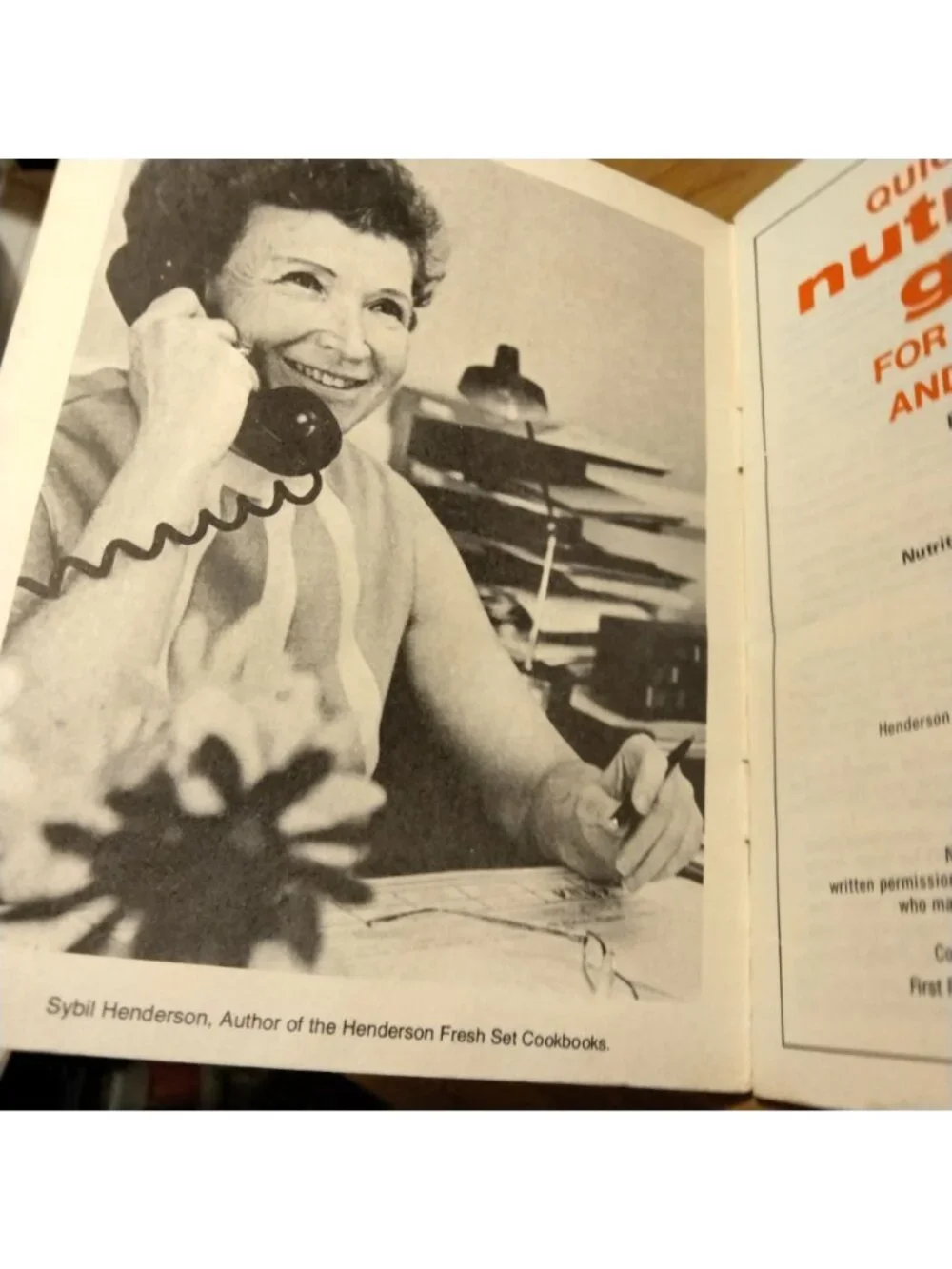 Vintage Quick Easy Nutritional Guide  Fruits Vegetables sybil Henderson 1979